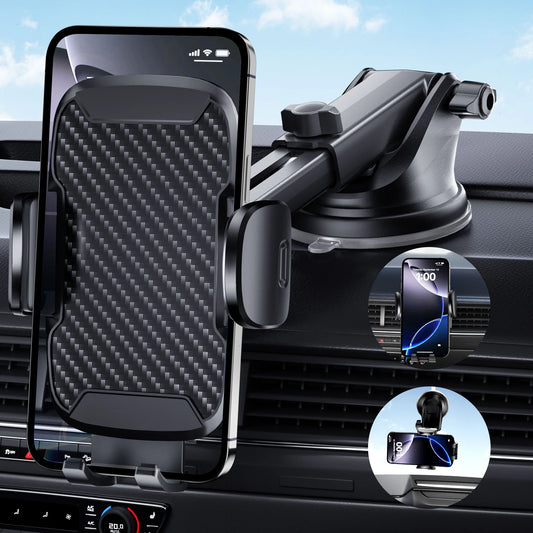 Car Phone Holder - Upgraded 360° Rotatable for Dashboard, Windshield & Air Vent Mount for 4.0"-7.0" Phones (Iphone, Google Pixel, Samsung Galaxy, Motorola, Huawei)